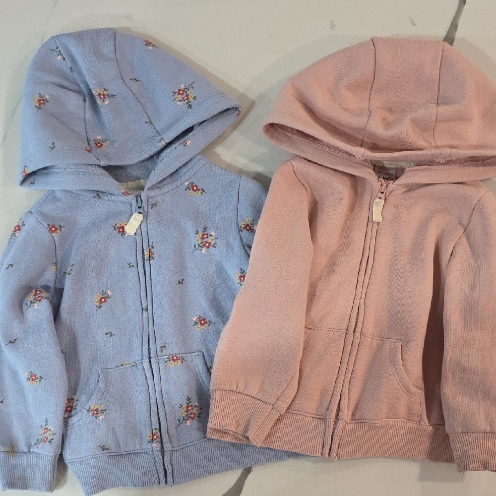 Carter's Blue and Pink Hooded Sweatshirts